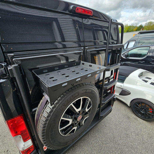 Aluminium wheel storage tray.